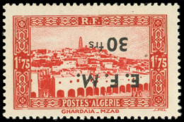 * ALGERIE Télégraphe 2Aa : 30f. Sur 1f75 Vermillon, Surcharge RENVERSEE, TB - Autres & Non Classés