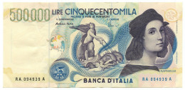 500000 LIRE BANCA D'ITALIA RAFFAELLO LETTERA A 13/05/1997 SPL/SPL+ - Autres & Non Classés