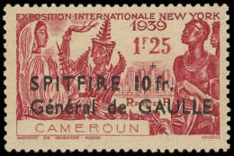 * CAMEROUN 245c : +10fr S. 1f25 Carmin, SPITFIRE, DOUBLE Surcharge, TB. S - Other & Unclassified