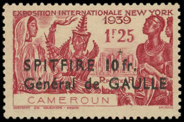 * CAMEROUN 245c : +10fr S. 1f25 Carmin, SPITFIRE, DOUBLE Surcharge, TB. S - Altri & Non Classificati