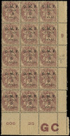 ** CILICIE 89 : 5pa. Sur 2c. Brun-rouge, BLOC De 15 Cdf Mill.9, Manchette GC, Un Ex. Ci( )icie Sans L, TB - Unused Stamps