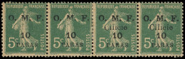 * CILICIE 90 : 10pa. Sur 5c. Vert, BANDE De 4, 2 Ex. SANS Cilicie, 2 Ex. ** (1 Avec Variété), TB - Other & Unclassified