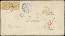 Let COCHINCHINE CG N°3 Aigle, 10c. Brun PAIRE Obl. Los. CCN3 S. DL, Càd Bleu CORR. D'ARM. CHO-LEN 28/9/65, Pour AVIGNON, - Sonstige & Ohne Zuordnung