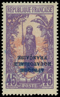 ** CONGO 83a : 45c. Violet Et Rouge, Surcharge RENVERSEE, TB - Andere & Zonder Classificatie