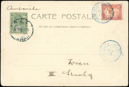 Let COTE DES SOMALIS N°41 : 10c. Carmin Et Rouge-orange Obl. 11/2/05 S. CP MIXTE Avec Ethiopie N°43 Obl. Harar 8/2, TB - Other & Unclassified