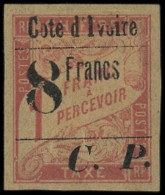 * COTE D'IVOIRE Colis Postaux 22 : 8f. Sur 1f. Rose S. Paille, TB. Br - Autres & Non Classés