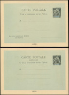 Let DIEGO SUAREZ 10c. Noir S. Verdâtre, 2 CP Entiers Dont Réponse, épreuves De Présentation Pour L'Expo De 1900 Avec 189 - Autres & Non Classés