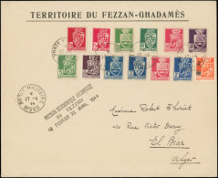 Let FEZZAN 13 TP D'Algérie Obl. POSTE MARITIME/N°560 17/4/44 S. Grande Env., Griffe Mission Scientifique Française/du Fe - Otros & Sin Clasificación
