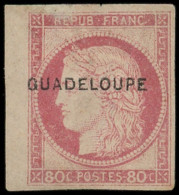 (*) GUADELOUPE 13 : 80c. Rose, Surch. GUADELOUPE, Bdf, Légers Clairs, B - Altri & Non Classificati