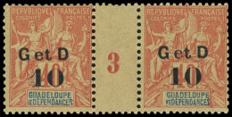 ** GUADELOUPE 46 : 10 Sur 40c. Orange, PAIRE Mill.3, TB - Other & Unclassified