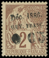 (*) GUYANE 2b : 0 05 Sur 2c. Brun, DOUBLE Surcharge, TB. Br - Other & Unclassified