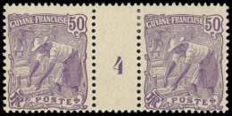 * GUYANE 61 : 50c. Violet, PAIRE Mill.4, TB - Other & Unclassified