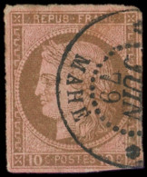 INDE CG N°18 : 10c. Brun S. Rose, Obl. MAHE 6/79, Belle Frappe, B - Autres & Non Classés