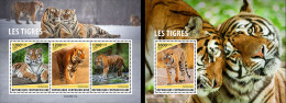 Centrafrica 2023, Animals, Tigers, 3val In BF+BF - Central African Republic