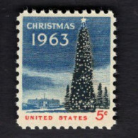 2006215157 1963 SCOTT 1240A (XX) POSTFRIS MINT NEVER HINGED - CHRISTMAS TREE AND WHITE HOUSE - Nuovi