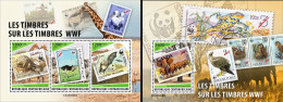 Centrafrica 2023, WWF On Stamps, 3val In BF+BF - Briefmarken Auf Briefmarken