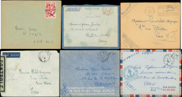 Let INDOCHINE Lot De 10 Lettres De Militaires Avec Oblitérations, Cachets Et Censures Divers, 1946-55, TB - Autres & Non Classés