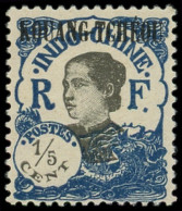 ** KOUANG-TCHEOU 53a : 1/5c. Bleu Et Noir, Surcharge NOIRE, TB. S - Other & Unclassified