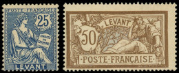 * LEVANT 24/25 : 25c. Bleu Et 50c. Brun Et Gris, TB - Other & Unclassified