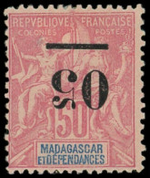* MADAGASCAR 48a : 05 S. 50c. Rose, Surch. RENVERSEE, TB. C - Other & Unclassified
