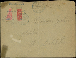 Let MADAGASCAR 78B Et 82 : MOITIES De 10c. Rouge Et 50c. Rose, Obl. DIEGO SUAREZ 14/3/04 S. Env., Arr. ANTALAHA 24/3, TB - Autres & Non Classés