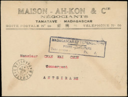 Let MADAGASCAR Griffe Taxe Perçue "2" Fr. S. Env., Càd TAMATAVE 15/11/45, Arr. Antsirabé 17/11, TB - Andere & Zonder Classificatie