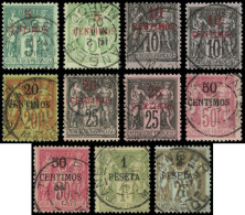 MAROC 1/2, 3/3A, 4, 5 (2 Nuances), 6/6A Et 7/8, Type Sage De 1891-1900, Obl., TB - Sonstige & Ohne Zuordnung