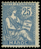 * MAROC 89A : 25c. Bleu, SANS Surcharge TANGER, TB - Autres & Non Classés