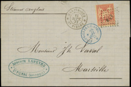 Let MARTINIQUE CG N°27 : 40c. Orange Obl Los. MQE S. LAC, Voie Anglaise Pour Marseille, TB - Other & Unclassified