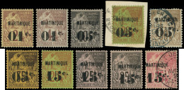 * MARTINIQUE 7/18 Surch. MARTINIQUE, 10 T. **, * Obl. Entre Ces N°, TB - Sonstige & Ohne Zuordnung