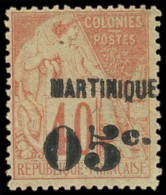 ** MARTINIQUE 14 : 05c. Sur 40c. Vermillon, TB - Autres & Non Classés