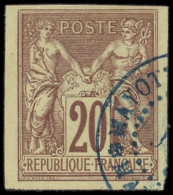 MAYOTTE CG N°34 : 20c. Brun, Obl. Càd Bleu MAYOTTE, TTB - Altri & Non Classificati