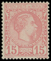 ** MONACO 5 : 15c. Rose, Charles III, TTB - Unused Stamps