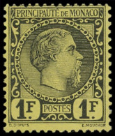 ** MONACO 9 : 1f. Noir Sur Jaune, Charles III, TTB - Unused Stamps