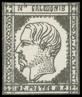 (*) NOUVELLE CALEDONIE 1 : 10c. Gris-noir, Triquerat, TB - Unused Stamps