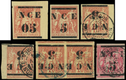 NOUVELLE CALEDONIE 3 *, 6 *, 6a (4 Dont Une Paire) Obl. Et 7 Obl., Surchargés, En Tout 7 Ex., TB - Used Stamps