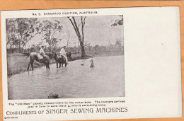 Kangaroo Hunting Australia 1900 Postcard Singer Sawing Machines Advertising - Altri & Non Classificati