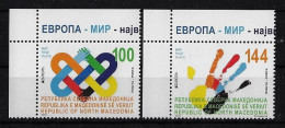 MACEDONIA /MACEDONIA NORTH /MAKEDONIEN / MAKEDONIA -EUROPA-CEPT 2023 -"PEACE".- SERIE 2 V.- CH-SUP-IZQ - 2023