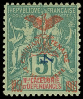 * NOUVELLE CALEDONIE 83B : 4 S. 5c. Vert, Surch. III, TB - Unused Stamps