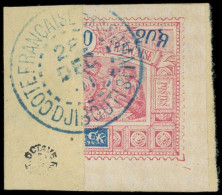 OBOCK 57b : MOITIE Droite Du 50c. Rose Et Bleu, Obl. S. Fragt, TB - Autres & Non Classés