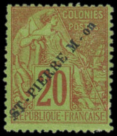 * SAINT PIERRE ET MIQUELON 24 : 25c. Brique Sur Vert, Très Frais - Unused Stamps