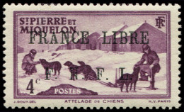 ** SAINT PIERRE ET MIQUELON 248 : 4c. Lilas, FRANCE LIBRE F.N.F.L., TB - Unused Stamps