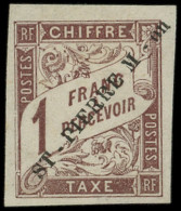 * SAINT PIERRE ET MIQUELON Taxe 8 : 1f. Marron, TB. Br - Timbres-taxe