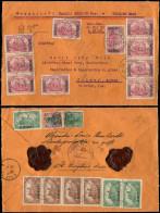 Let SARRE 48 : 2m50 Lie De Vin, 10 Ex. + Au Verso N°32, 43, 46 (3), 47 (4) Obl. St JNGBERT S. Env. CHARGE, TB - Used Stamps