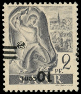 ** SARRE 216Aa : 10c. Sur 2pf. Gris, Papier Jaunâtre, Surcharge RENVERSEE, TB. Br - Unused Stamps