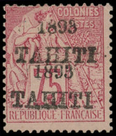 * TAHITI 29a : 75c. Rose, DOUBLE Surcharge, TB. Br - Altri & Non Classificati