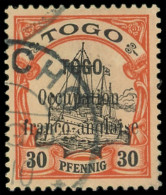 TOGO 27a : 30pf. Rouge Et Noir Sur Saumon, 1er O D'Occupation étroit, Obl., TB - Sonstige & Ohne Zuordnung