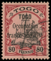 TOGO 29 : 80pf. Rouge Et Noir Sur Rose, Obl., TB. Br - Other & Unclassified