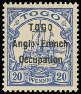 * TOGO 35b : 20pf. Outremer, Petit O à TOGO, Infime Ch., TB - Autres & Non Classés