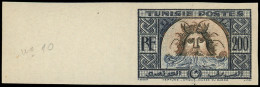 ** TUNISIE 319B : 200f. Neptune, NON EMIS, ESSAI De COULEUR NON DENTELE Bdf, TB - Other & Unclassified